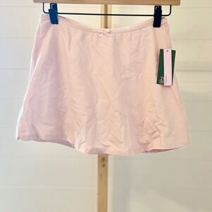 Wild‎ Fable Women's Pink Seamless Skort Undershorts Lace Trim Bow Size M